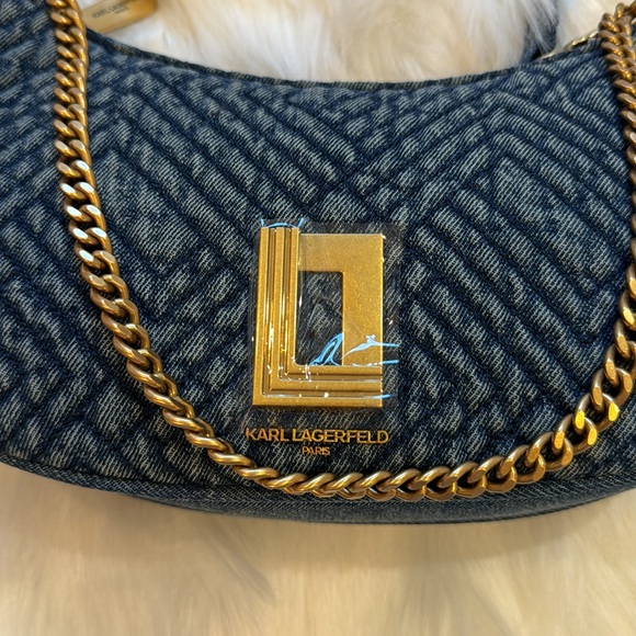 NWT Karl Lagerfeld Denim Shoulder Crossbody Bag - Picture 5 of 12